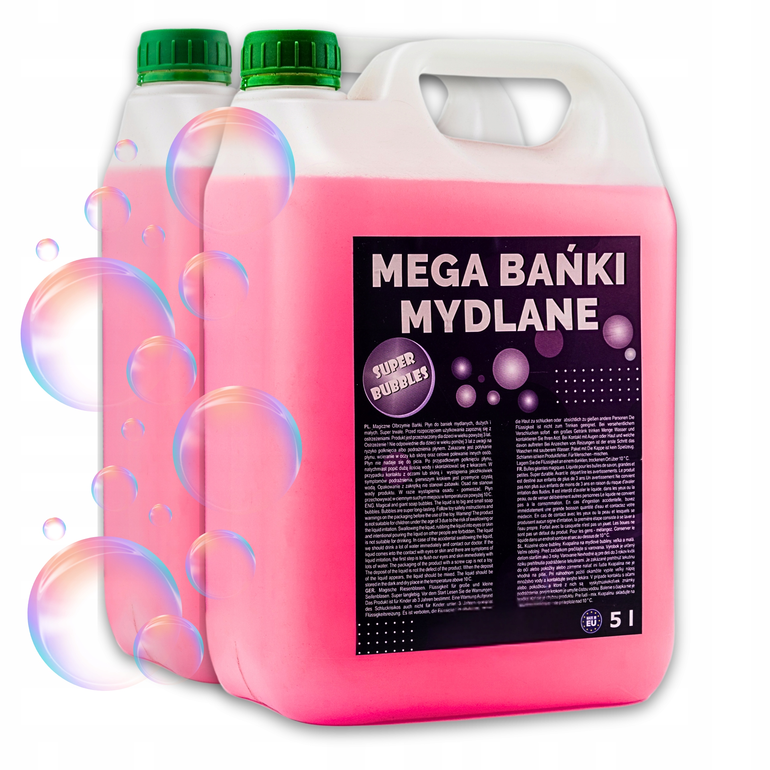 Tekutina na mydlové bubliny 5000 ml ružová mega zábava